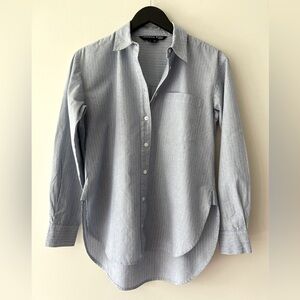 Veronica Beard Light Blue Pinstripe Casual Shirt
